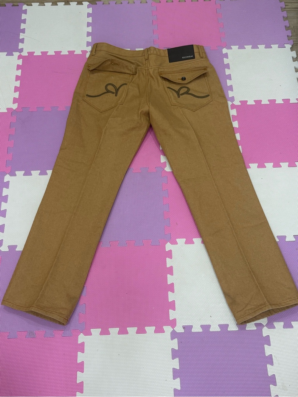 Rocawear Men's Tan Chinos with Back Pocket Accents